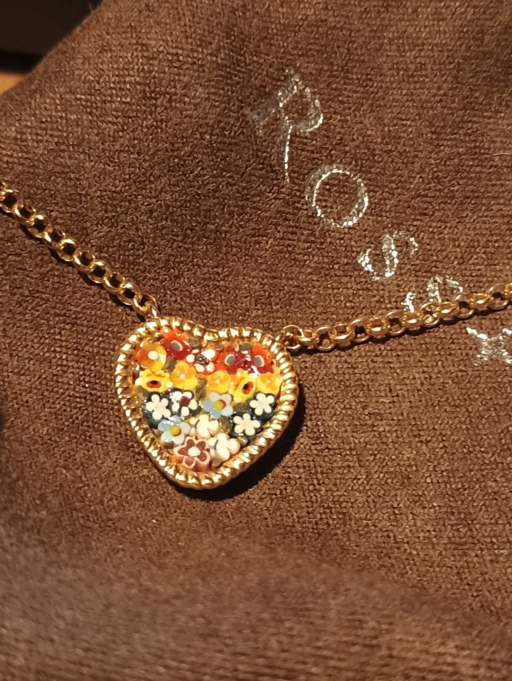 Ross + Simons Murano Floral Mosaic Heart Set Necklace, Earrings & Ring Sz. 9 — image 2 of 8